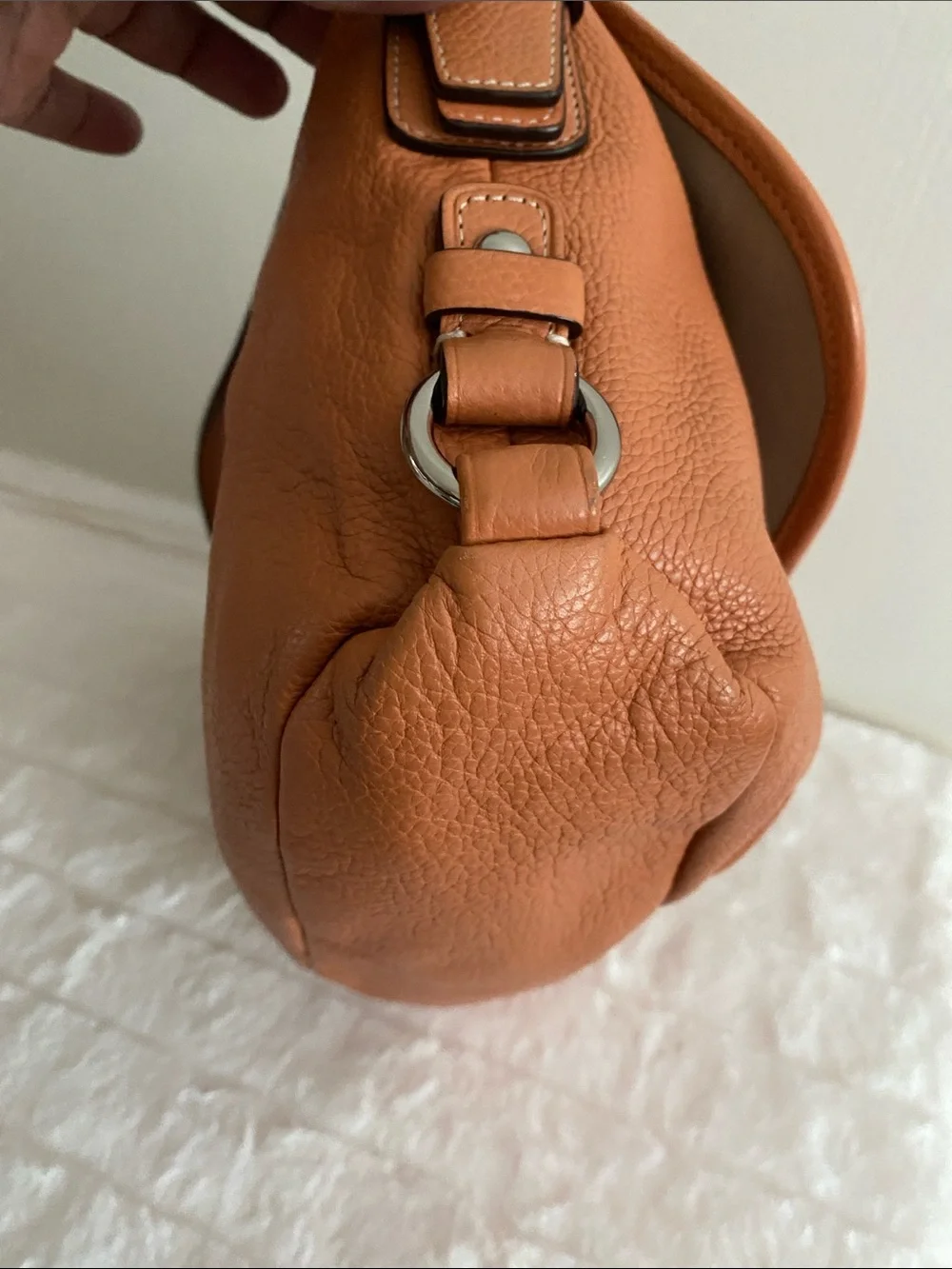 Coach Legacy Pebbled Leather Flap Convertible Shoulder Bag In Camel - Picture 12 of 17